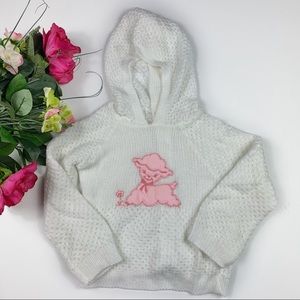Vintage 80s Quiltex Lamb Appliqué Kitschy Sweater